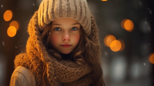 Girl warm winter clothes