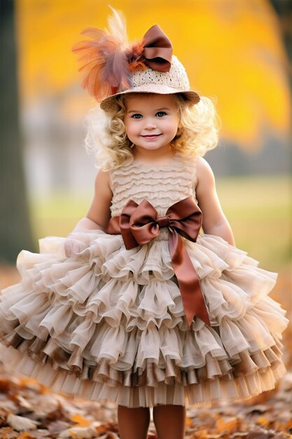 Photo girl wearing a beige dress generated by ai