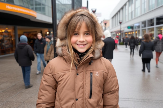 Photo girl wearing a brown coat