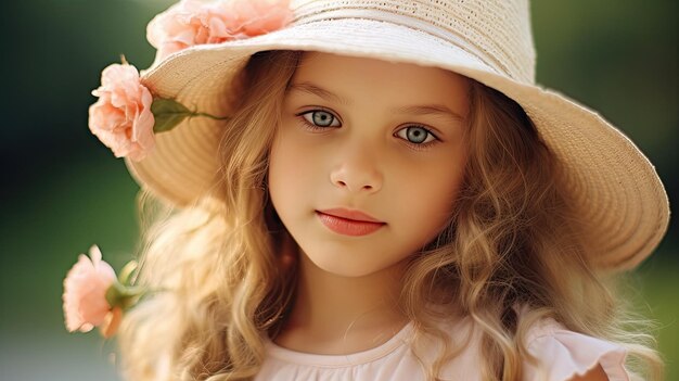 Photo a girl wearing a hat