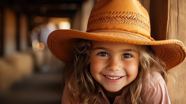 A girl wearing a hat