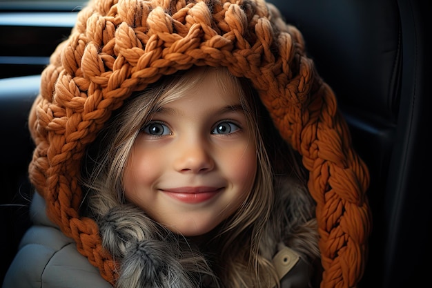 a girl wearing a knit hat