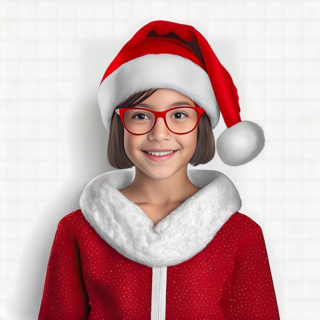 a girl wearing santa claus hat