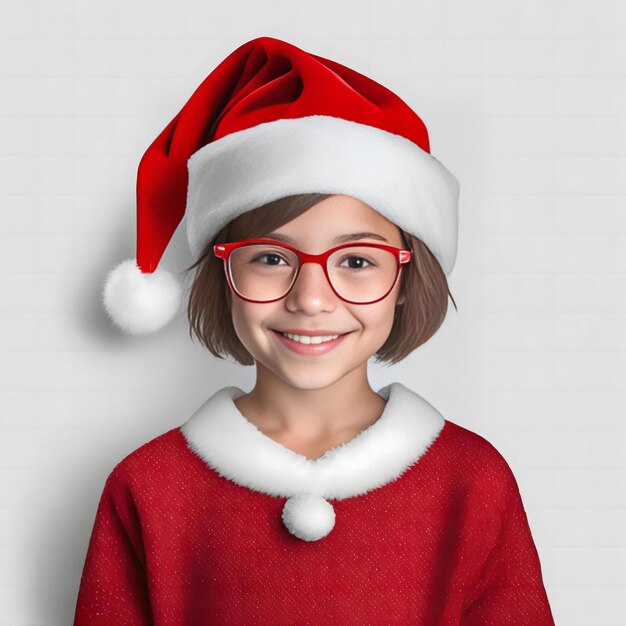 a girl wearing santa claus hat