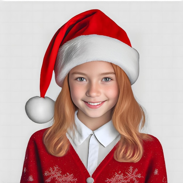 a girl wearing santa claus hat