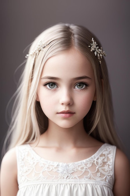 Premium AI Image | A girl in a white dress