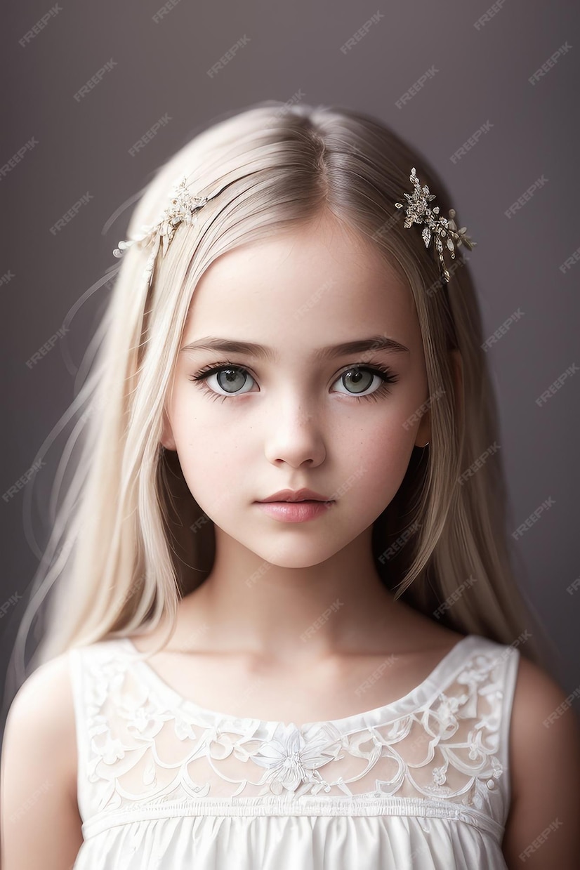 Premium AI Image | A girl in a white dress