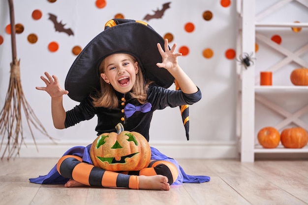 Girl in witch costume