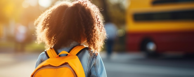 Photo a girl with a backpack