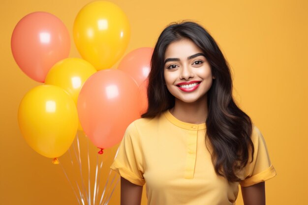 Girl with balloons