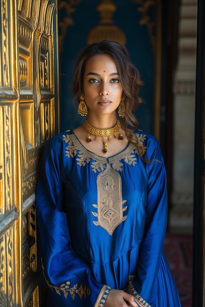 Photo girl with blue dress