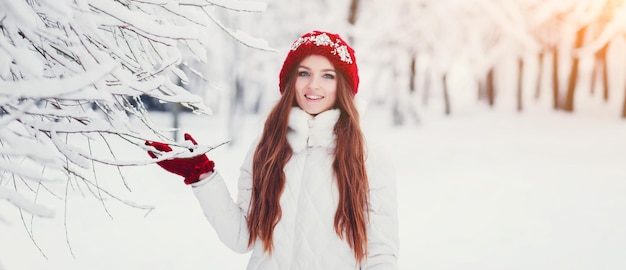 Girl with blue eyes in a hat