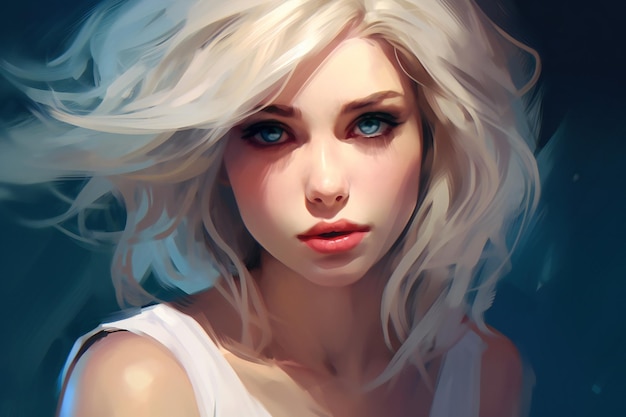 Девушка с голубыми глазами и белой рубашкой