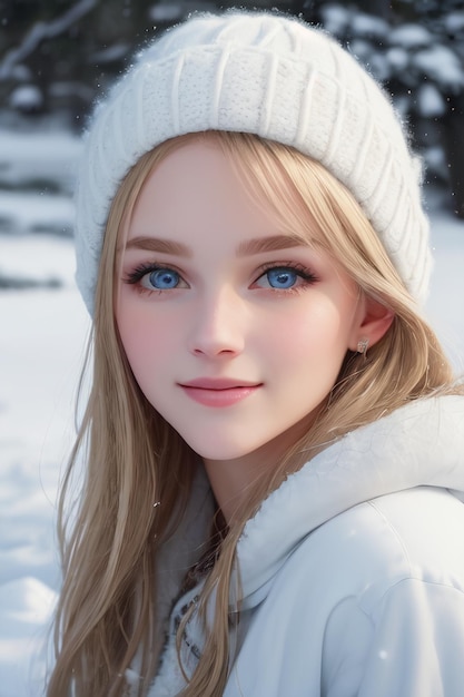 A girl with blue eyes