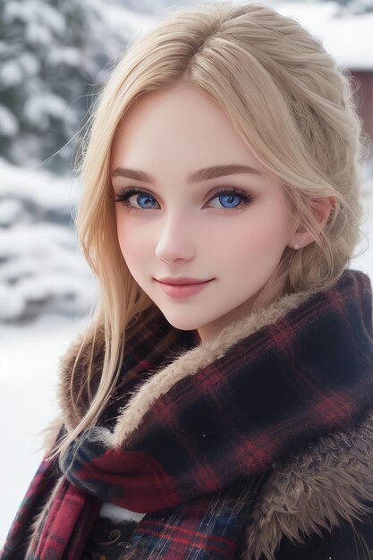 A girl with blue eyes