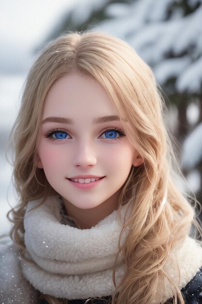 A girl with blue eyes