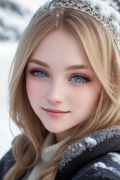 A girl with blue eyes