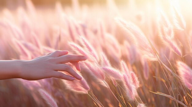 girl with a bouquet on the field