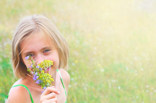 Girl with bouquet