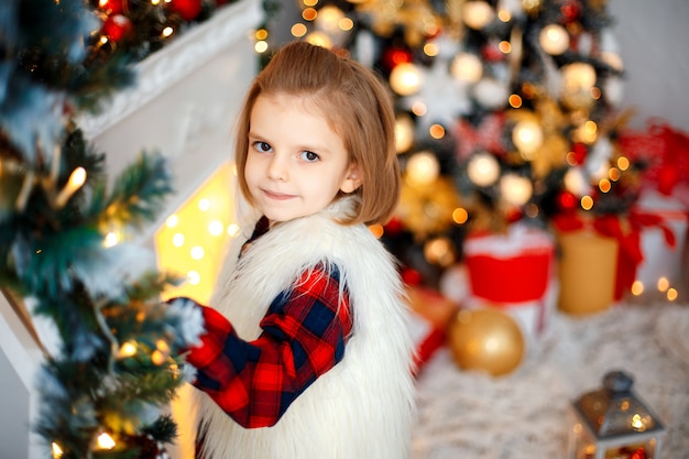 Girl with Christmas decoration