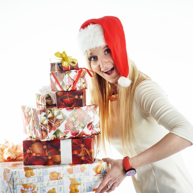 Girl with a Christmas presents