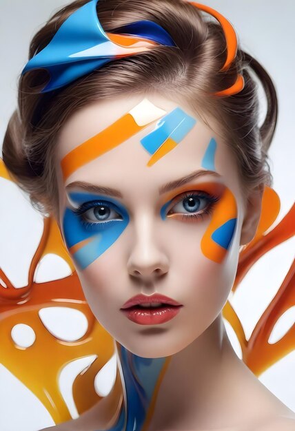 Girl with colorful make up