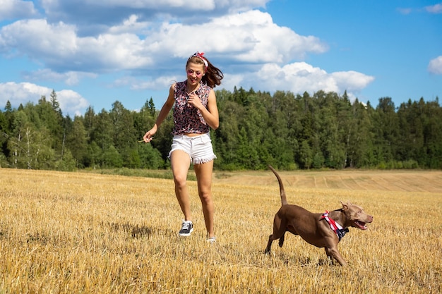 Girl with a dog