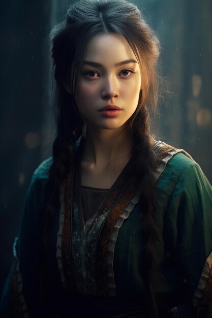 Premium AI Image | The girl with the dragon tattoo