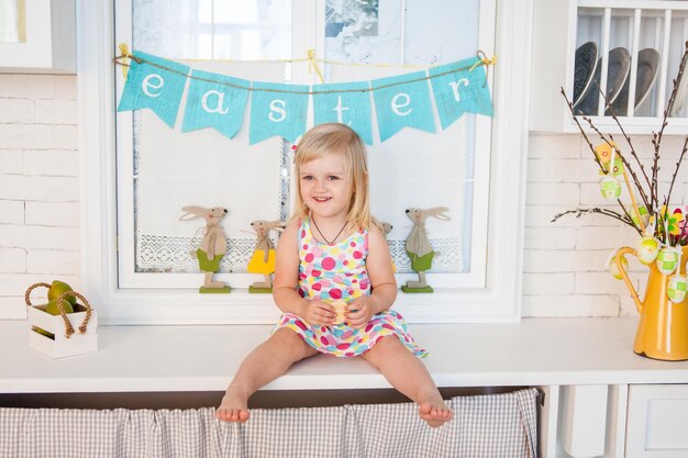 Girl with easter decoration