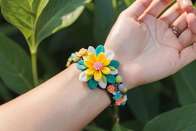 Girl with a flower bracelet