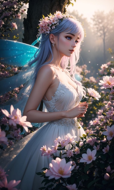 Girl with Flower Garden