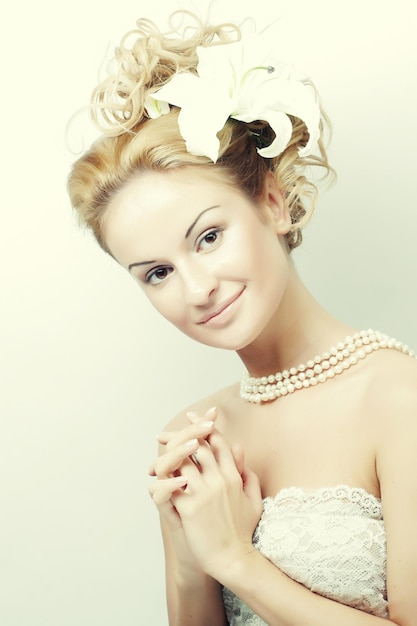 Girl with a flower in her hair