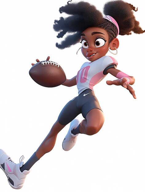 A girl with a football in her hand