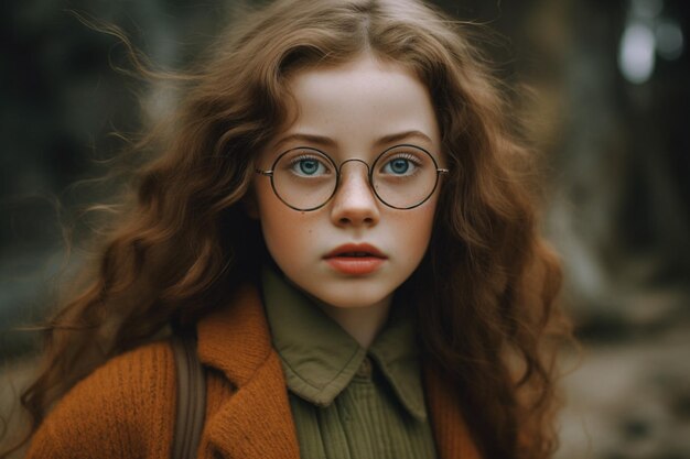 A girl with glasses on her face