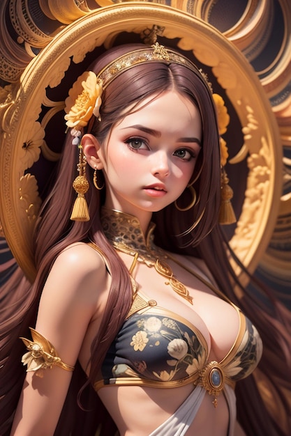 Girl with a golden clock