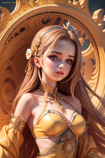 Girl with a golden shield