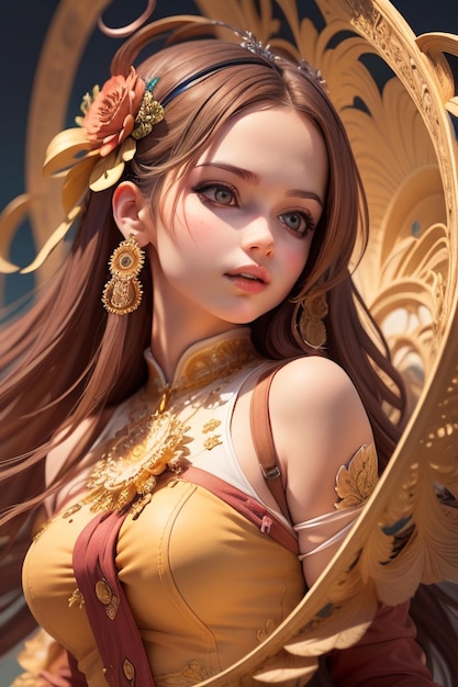 Girl with a golden wings