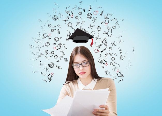 Girl with graduation hat