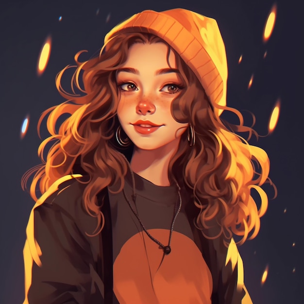 A girl with a hat and a hoodie