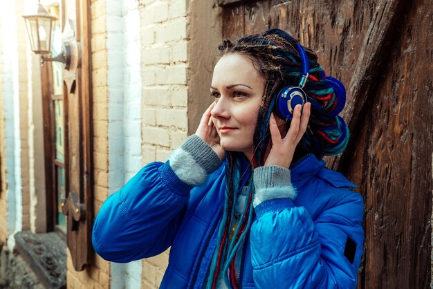 Girl with headphones