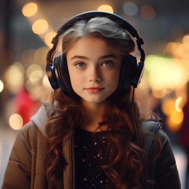 Girl with headphones