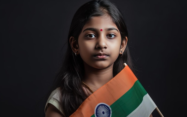 Girl With India Flag