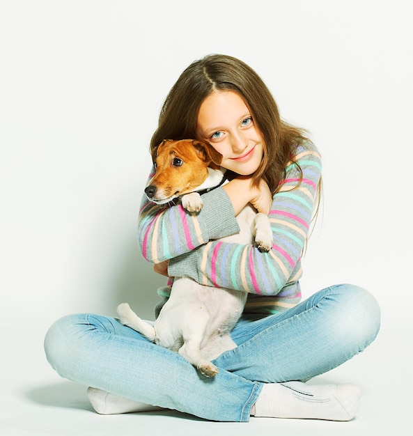 Girl with Jack Russell Terrier