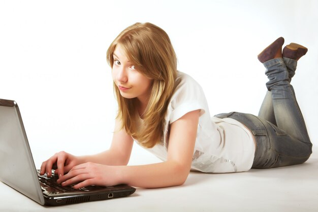 Girl with laptop