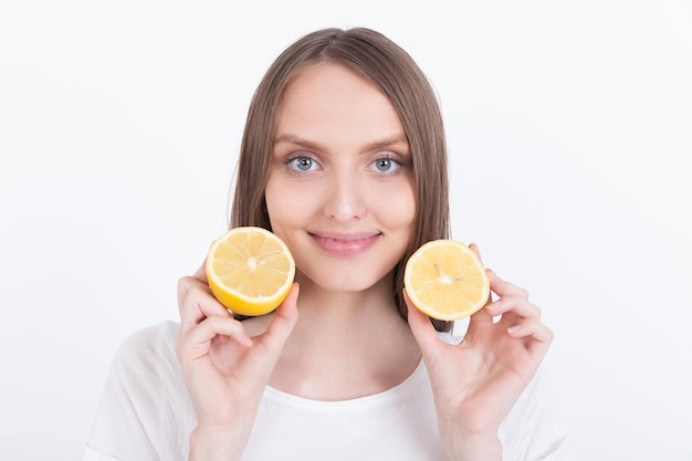 Girl with lemons