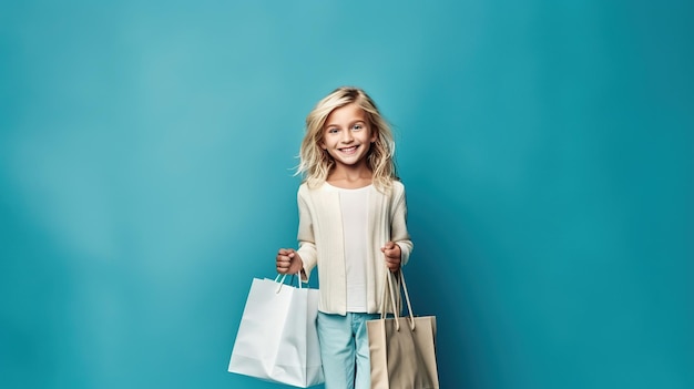 Girl with many shopping bags