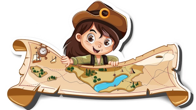 a girl with a map of the world
