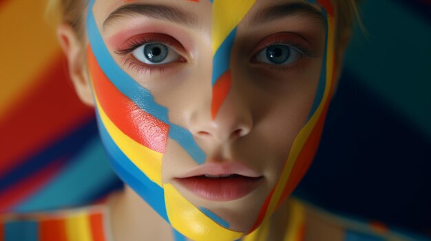 A girl with a painted face