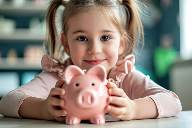 Girl with Piggy Bank