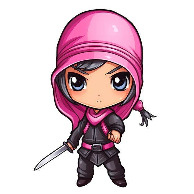 girl with pink scarf on head and ready to fight